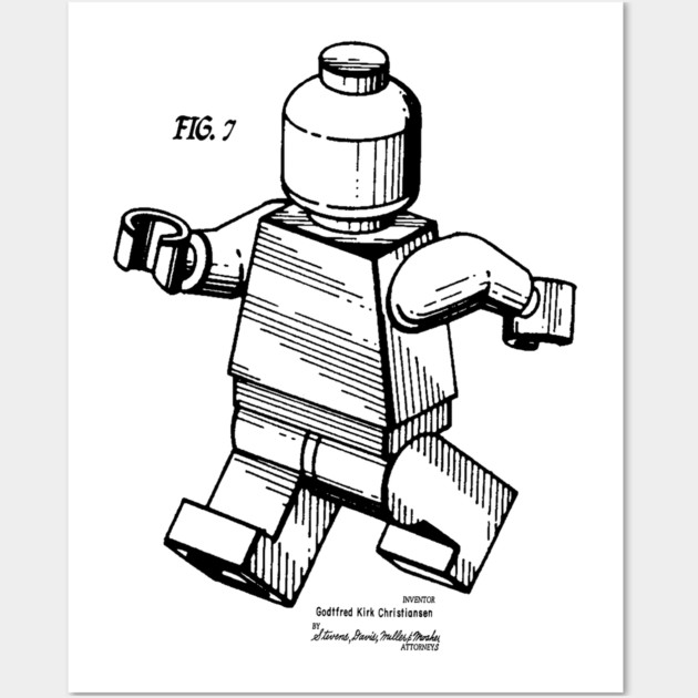 Simple Lego Person Draw Lego Minifigure Patent Print