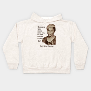 Zora Neale Hurston Portrait and Quote Kids Hoodie