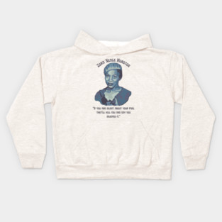 Zora Neale Hurston Portrait and Quote Kids Hoodie