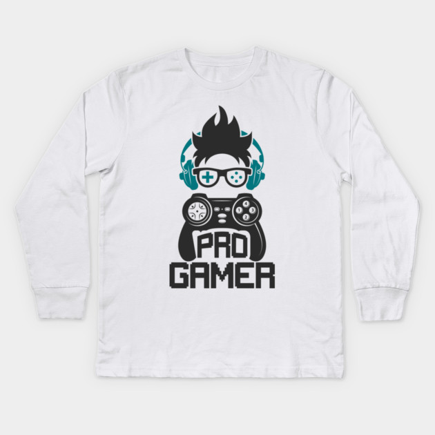 Pro Gamer Kids Long Sleeve T-Shirt by DrollDrifter