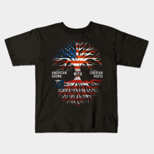 American Grown With Liberian Roots Liberia Flag Kids T-Shirt