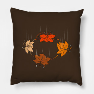 Free Falling Cute Fall Season Leaves Pillow