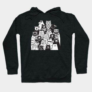 Black and White Bears Hoodie