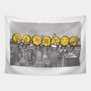 Bitcoin Workers P R t shirt Tapestry