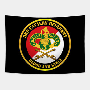 3rd Cavalry Regiment DUI - Red White - Blood and Steel Tapestry