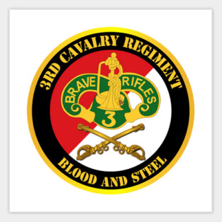 3rd Cavalry Regiment DUI - Red White - Blood and Steel Sticker