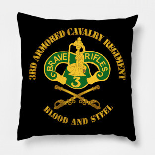 3rd Armored Cavalry Regiment DUI - Blood and Steel Pillow