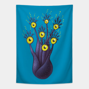 Tree Monster With Yellow Eyes Tapestry