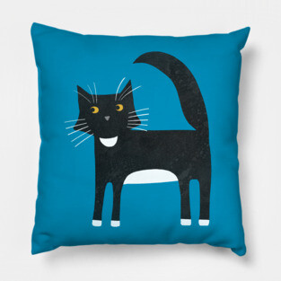 Black and White Tuxedo Cat Pillow