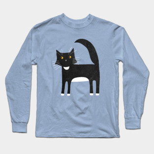 Black and White Tuxedo Cat Long Sleeve T-Shirt