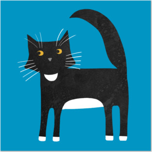 Black and White Tuxedo Cat Posters and Art