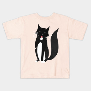 Washing Tuxedo Cat Kids T-Shirt