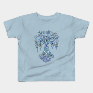 Celtic Tree of life Sky Colored Kids T-Shirt