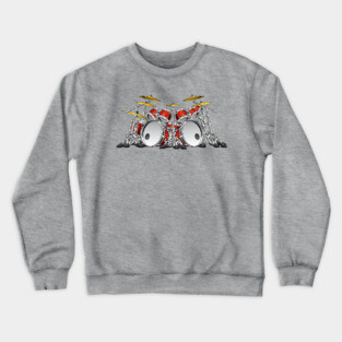 10 Piece Drum Set Cartoon Crewneck Sweatshirt
