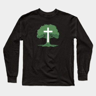 Christian Cross with Tree of Life Long Sleeve T-Shirt