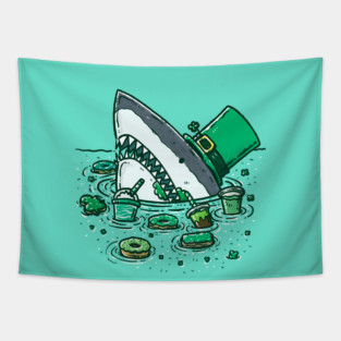 St Patricks Day Sweets Shark Tapestry
