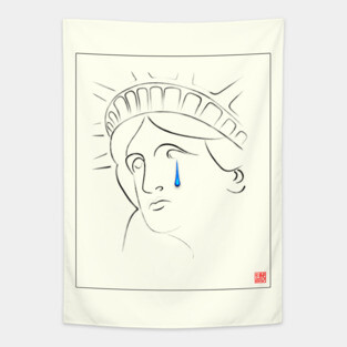 Statue of Liberty Crying Tapestry