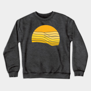 Retro Abstract Yellow Sunset Crewneck Sweatshirt