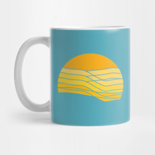 Retro Abstract Yellow Sunset Mug