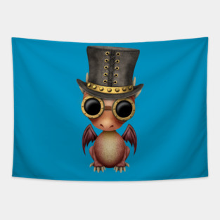 Steampunk Red Dragon Baby Tapestry