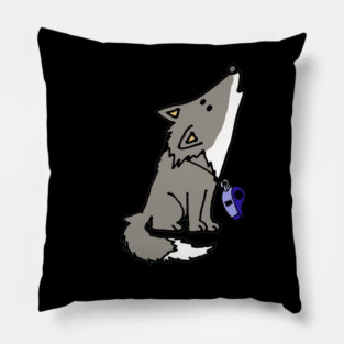 Funny Wolf Whistle Pun Cartoon Pillow