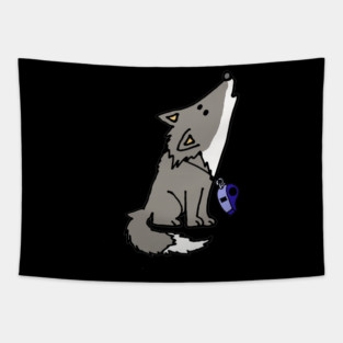 Funny Wolf Whistle Pun Cartoon Tapestry