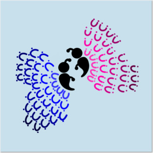 Bipolar Semicolon Butterflies Posters and Art