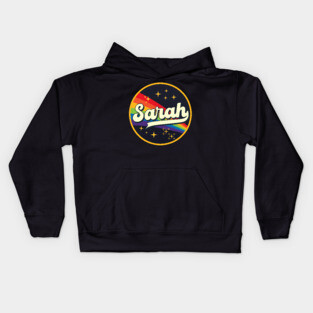 Sarah // Rainbow In Space Vintage Style Kids Hoodie