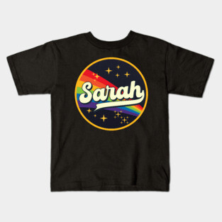 Sarah // Rainbow In Space Vintage Style Kids T-Shirt