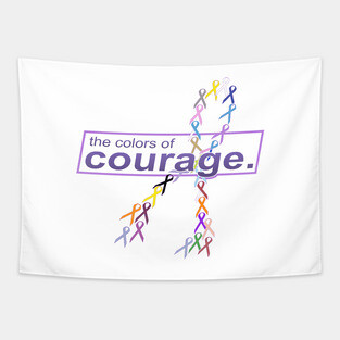 The Colors of Courage Cancer Awareness Ribbons Tapestry