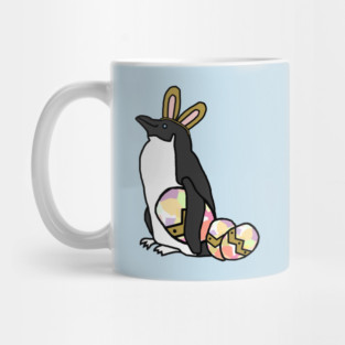 Funny Easter Bunny Ears on Penguin Mug