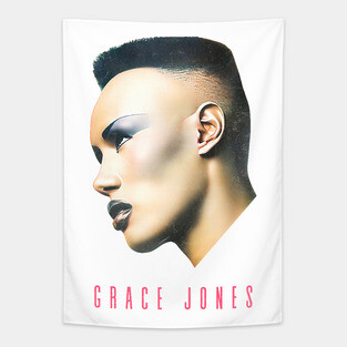 Grace Jones  //  80s Faded Style Aesthetic Design Tapestry