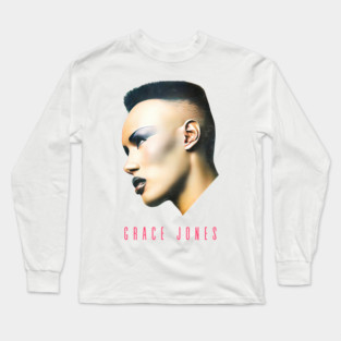 Grace Jones  //  80s Faded Style Aesthetic Design Long Sleeve T-Shirt