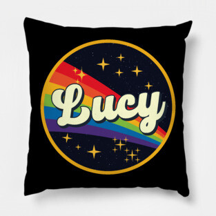 Lucy // Rainbow In Space Vintage Style Pillow