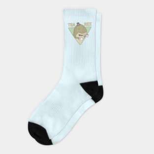 Cute Dinosaur Tea Rex Trex Pun Socks