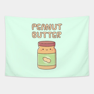 Cute Peanut Butter Jar Doodle Tapestry