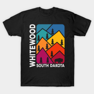 Whitewood South Dakota Vintage Mountains Bison T-Shirt