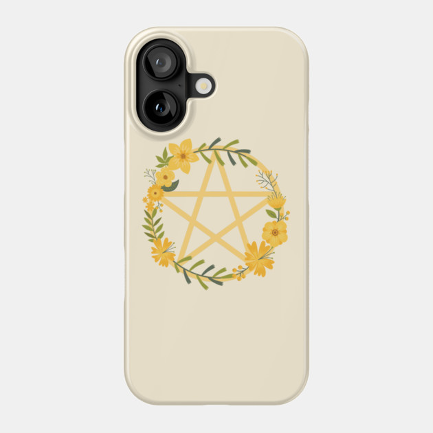 Spring Floral Pentacle Design Cheeky Witch® Phone Case by Cheeky Witch