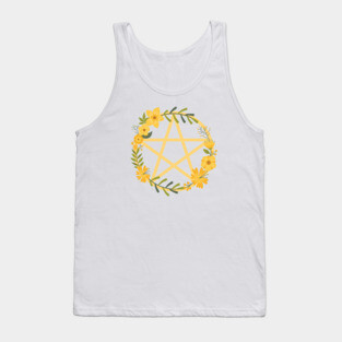 Spring Floral Pentacle Design Cheeky Witch® Tank Top