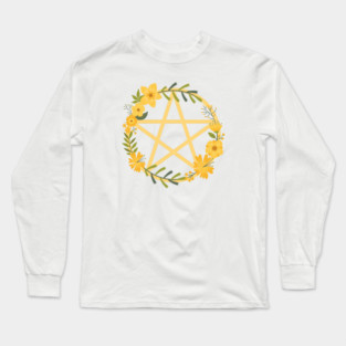 Spring Floral Pentacle Design Cheeky Witch® Long Sleeve T-Shirt