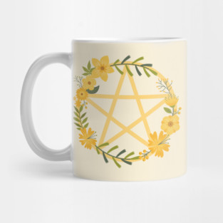 Spring Floral Pentacle Design Cheeky Witch® Mug