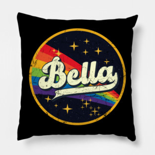 Bella // Rainbow In Space Vintage Grunge-Style Pillow