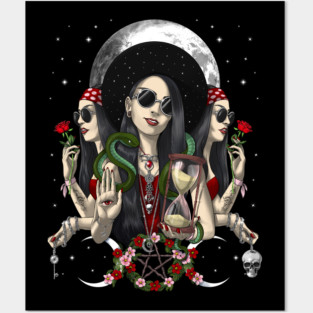 Hecate Triple Moon Goddess Posters and Art