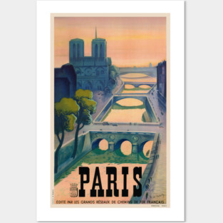 Paris France Vintage Travel Poster 1937 Posters and Art