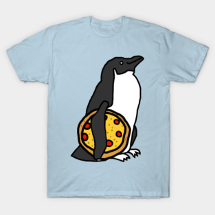 Animals with Food Cute Penguin with Pizza T-Shirt