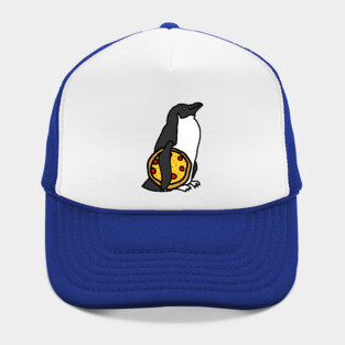 Animals with Food Cute Penguin with Pizza Hat
