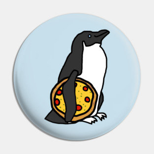 Animals with Food Cute Penguin with Pizza Pin