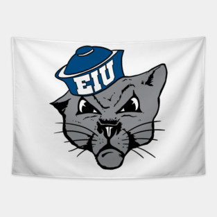 Vintage Eastern Illinois Panther mascot wearing a Cap Tapestry