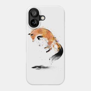 Red Fox jumping into Snow Phone Case