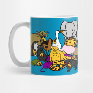 Animals Having a Pizza Party Mug